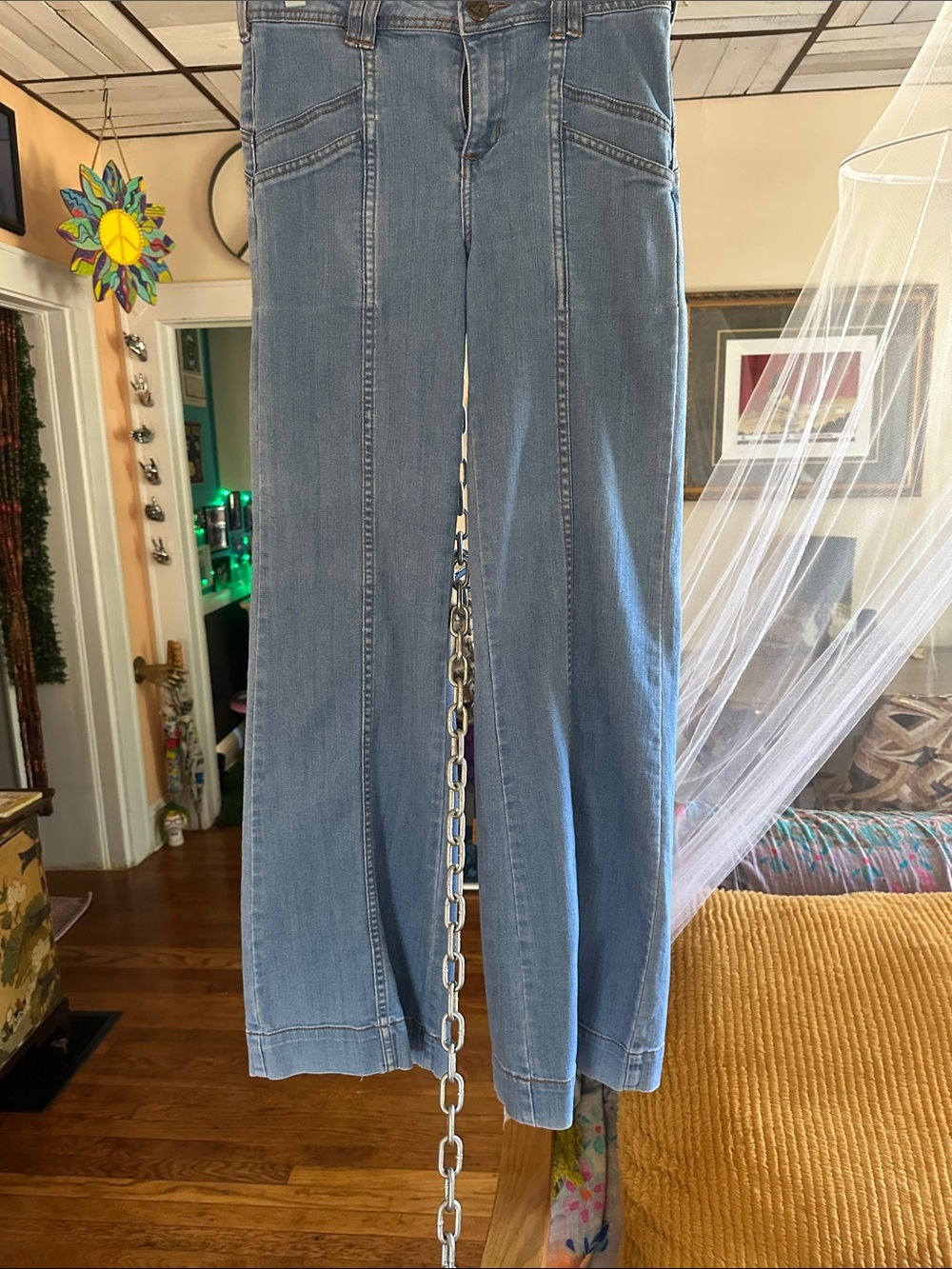 Free People Light Blue Flare Jeans